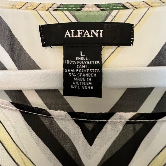 Alfani lightweight striped w/ cami-layer summer blouse - Picture 7 of 7